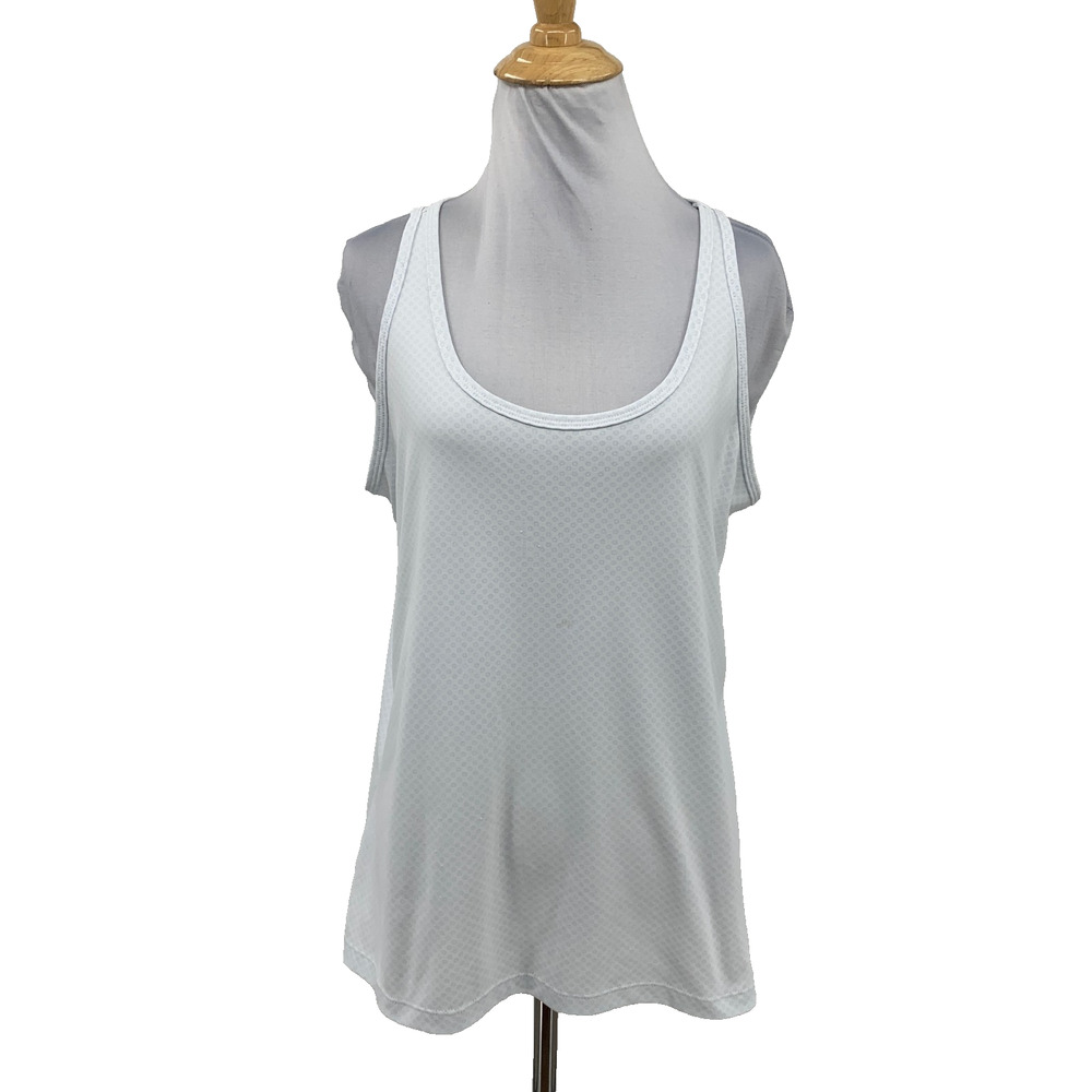 Columbia Tank Top Womens L Large White Bogata Bay Curved Cutout Back Omni Wick